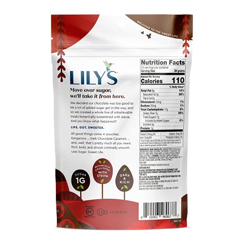 Dark Chocolate Covered Caramels By Lily's Sweets | Made with Stevia, No Added Sugar, Low-Carb, Keto Friendly | Fair Trade, Gluten-Free & Non-GMO Ingredients | 3.5 oz, 3 Pack - Image 5
